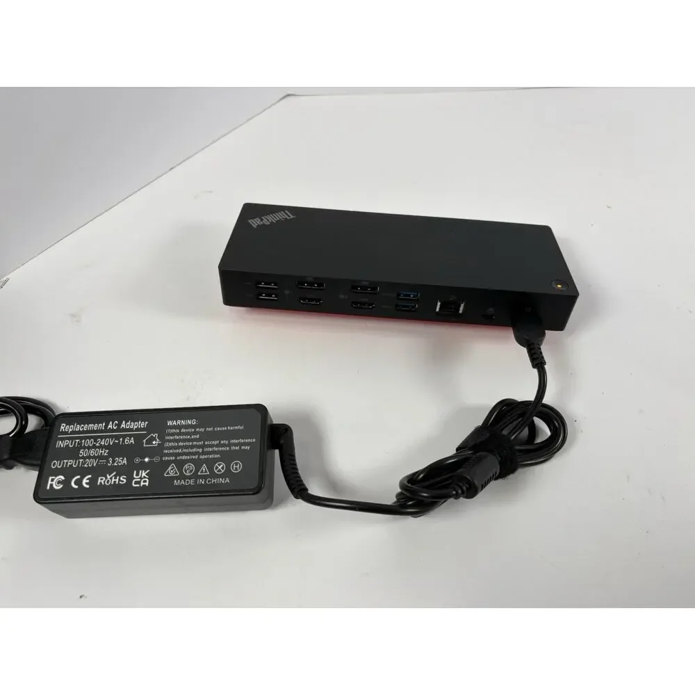 Lenovo ThinkPad Hybrid USB-C DUD9011D1 Powers On And Has Power Cord